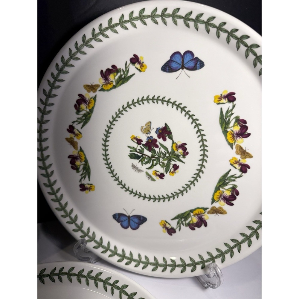 Set of 4 Portmeirion Botanic Garden Sweet William Dinner Plates 10.5" England - Picture 4 of 8